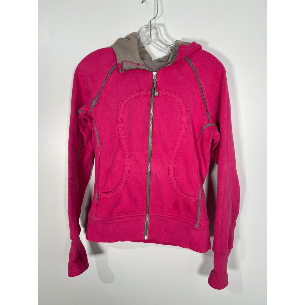 Y2K Lululemon Special Edition Scuba Pink Full Zip Hoodie Thumbholes Active 6